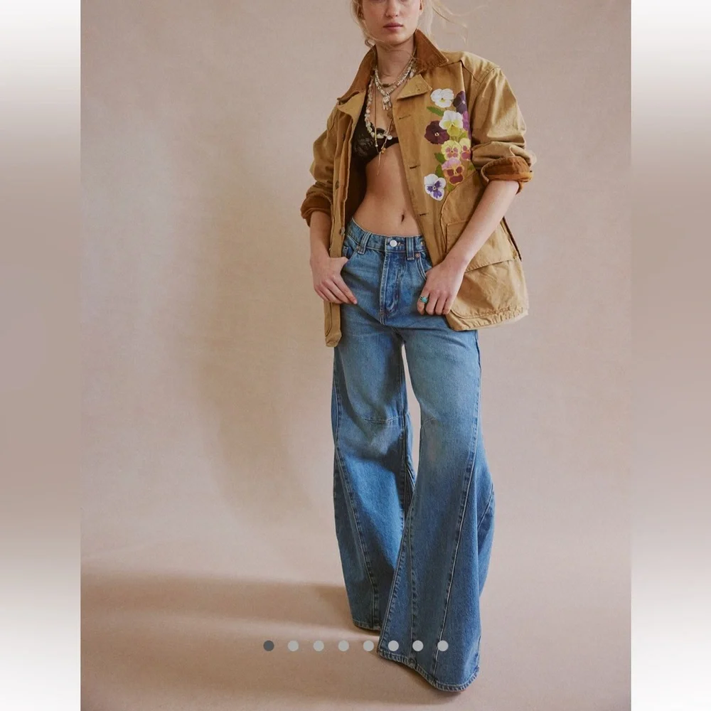 Free People We The Free Eden High Slouchy Flare Wide Leg Jeans - Picture 9 of 11